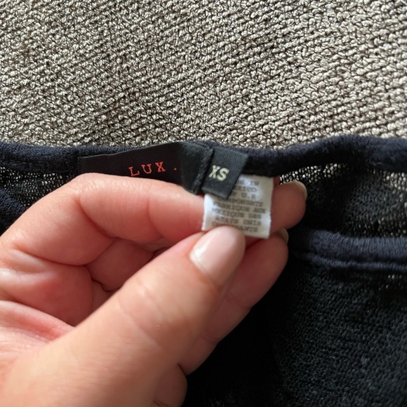 LUX Black Boat Neck Tank Top with Lace - XS - Picture 7 of 7